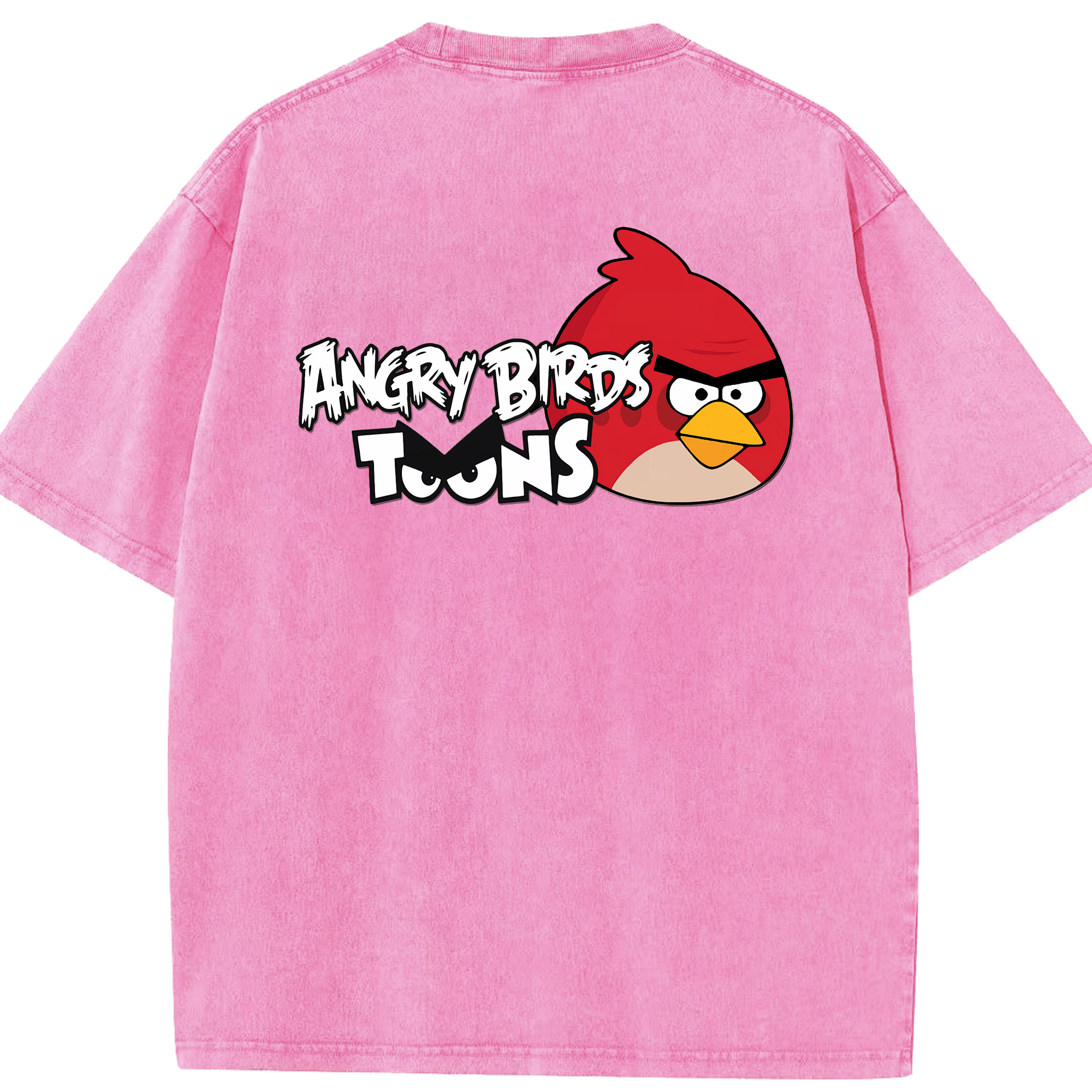 （画像用） Angry Birds アングリーバード 綿100% ヴィンテージ風 半袖Tシャツ（背面プリント）